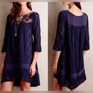 Holding Horses navy embroidered dress, small